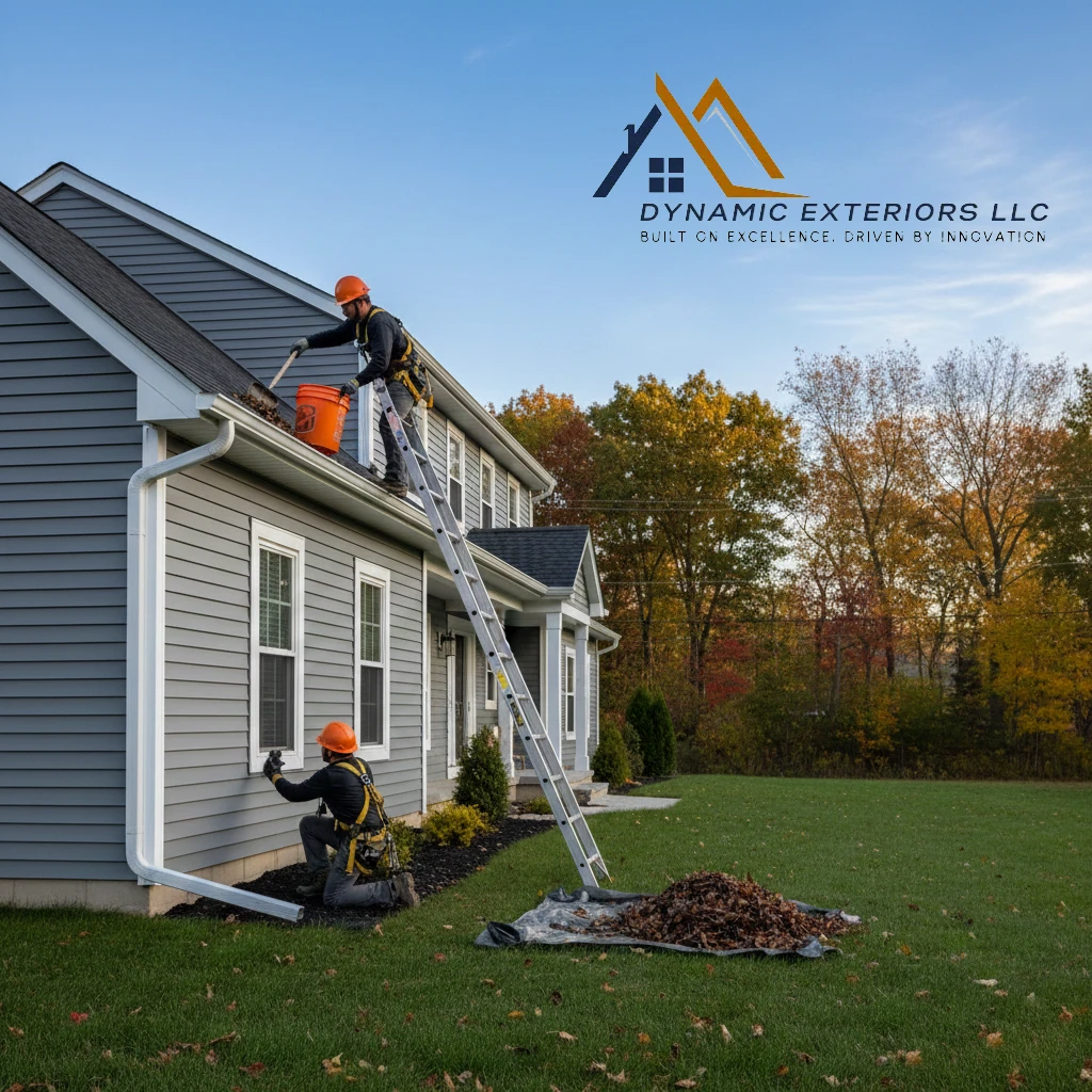 Clogged-gutters-being-cleaned-in-Long-Island